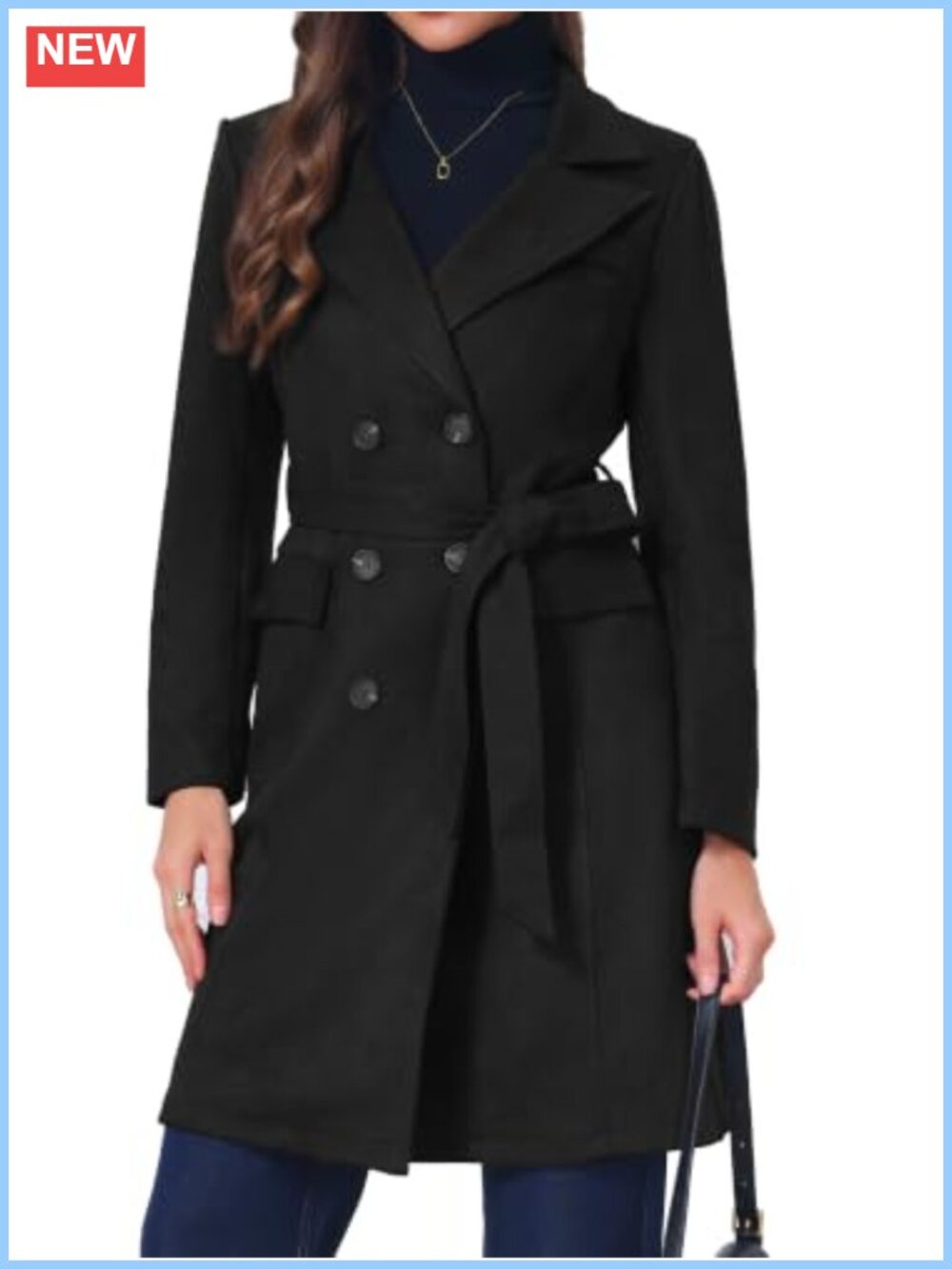 Faux Suede Trench Coat Notched Lapel Belted Double Breasted Long Overcoat